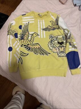 Kenzo kids size 12 Yellow Graphic Tiger & Bird Sweatshirt